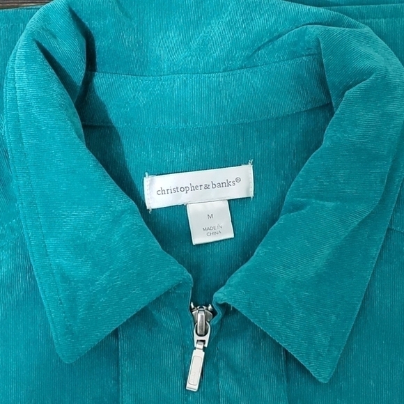 Christopher Banks Polyester Turquoise Nylon Jacket - Picture 3 of 5